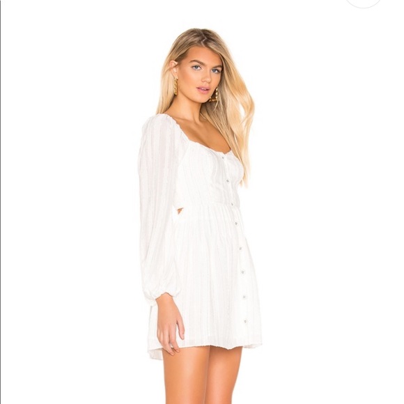 TULAROSA Creme Jasmine Long Sleeve Mini Dress - Picture 6 of 7